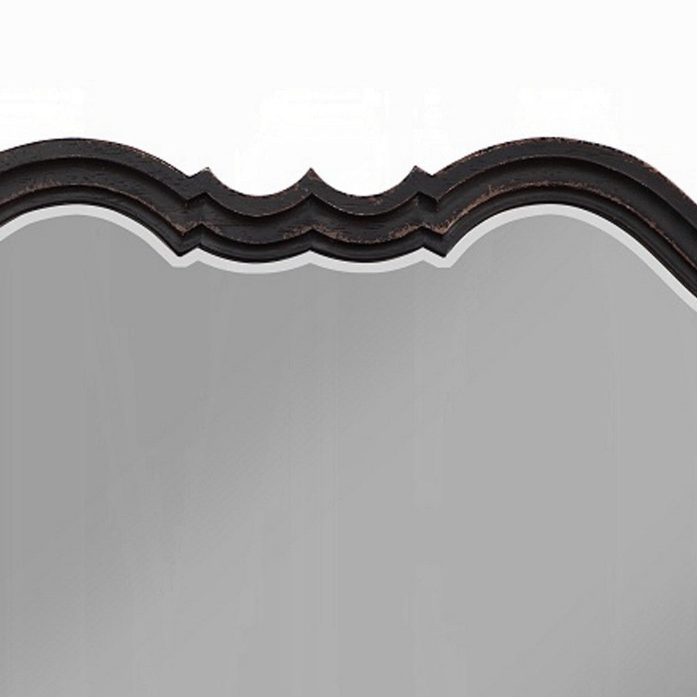 Chery Dresser Mirror | 39x46 Beveled Edges and Classic Black Wood BM333880