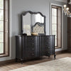Chery Dresser Mirror | 39x46 Beveled Edges and Classic Black Wood
