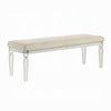 Rara Bench | Beige Padded Seat | 54’’ Clear Tapered Acrylic Legs BM333881