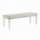 Rara Bench | Beige Padded Seat | 54’’ Clear Tapered Acrylic Legs BM333881