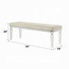 Rara Bench | Beige Padded Seat | 54’’ Clear Tapered Acrylic Legs BM333881
