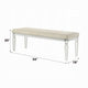 Rara Bench | Beige Padded Seat | 54’’ Clear Tapered Acrylic Legs BM333881