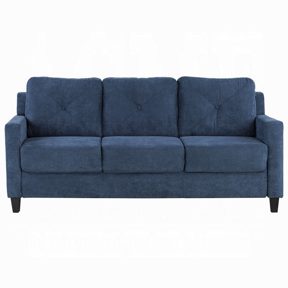 Royi Sofa | Track Armrest | 78’’ | Blue Fabric Seat w Tufted Backrest BM333882