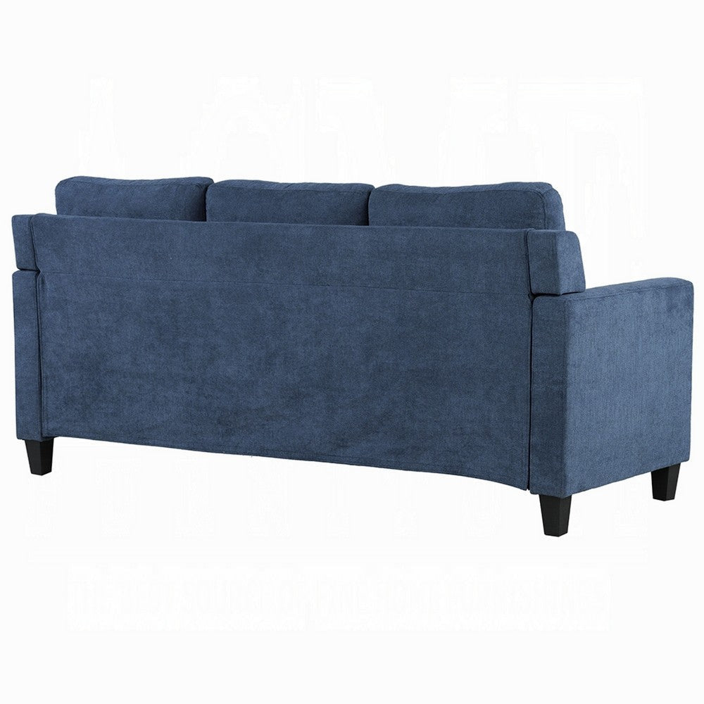 Royi Sofa | Track Armrest | 78’’ | Blue Fabric Seat w Tufted Backrest BM333882