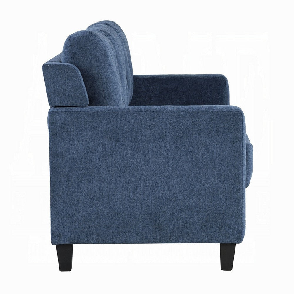 Royi Sofa | Track Armrest | 78’’ | Blue Fabric Seat w Tufted Backrest BM333882