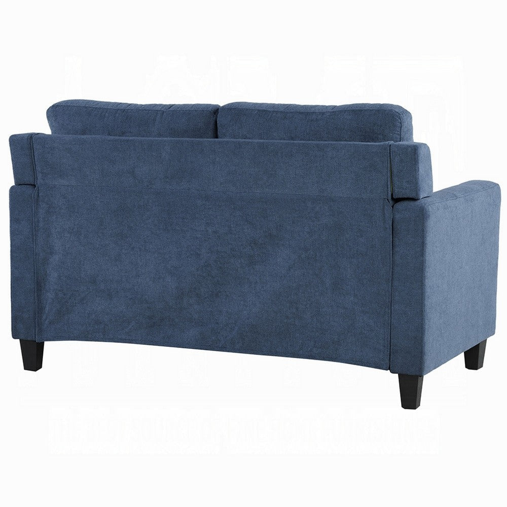 Royi Loveseat | Track Armrest | 58’’ | Blue Fabric w Tufted Backrest BM333883