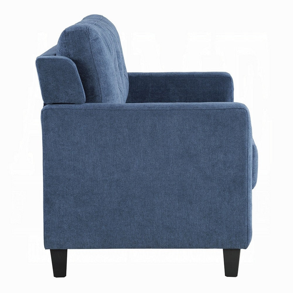Royi Loveseat | Track Armrest | 58’’ | Blue Fabric w Tufted Backrest BM333883