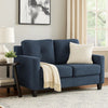 Royi Loveseat | Track Armrest | 58" | Blue Fabric w Tufted Backrest