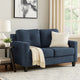 Royi Loveseat | Track Armrest | 58" | Blue Fabric w Tufted Backrest