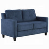 Royi Loveseat | Track Armrest | 58" | Blue Fabric w Tufted Backrest