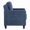 Royi Accent Chair | Track Armrest | Blue Fabric Seat w Tufted Backrest BM333884