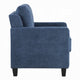 Royi Accent Chair | Track Armrest | Blue Fabric Seat w Tufted Backrest BM333884
