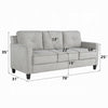 Royi Sofa | Track Armrest | 78’’ | Gray Fabric Seat w Tufted Backrest BM333885