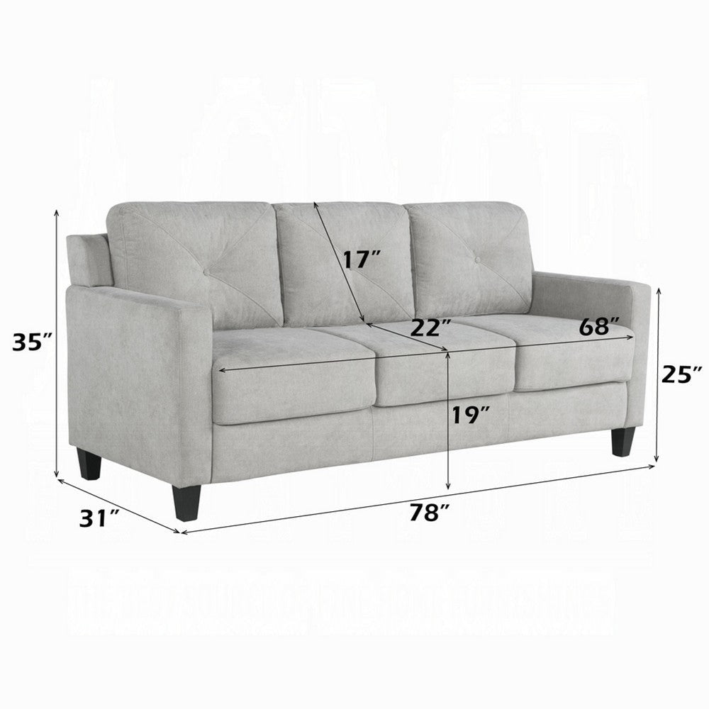 Royi Sofa | Track Armrest | 78’’ | Gray Fabric Seat w Tufted Backrest BM333885