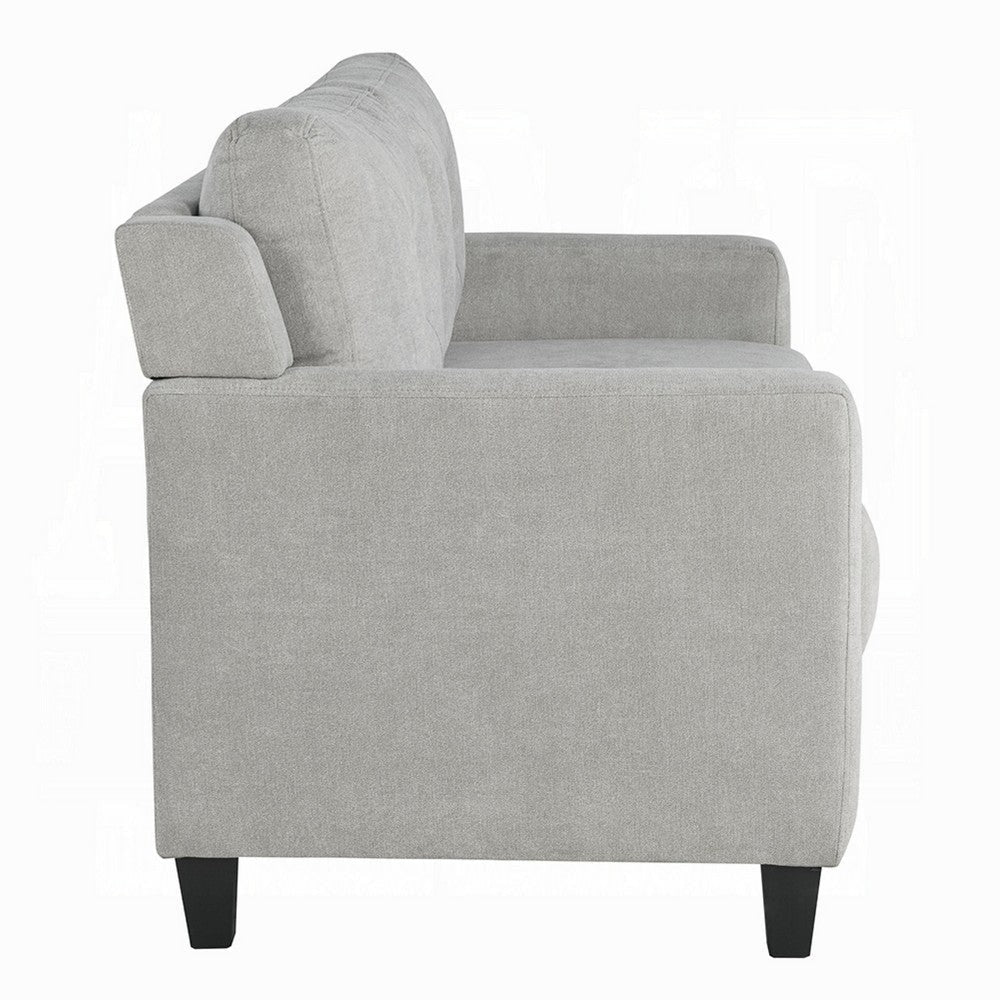 Royi Loveseat | Track Armrest | 58’’ | Gray Fabric w Tufted Backrest BM333886