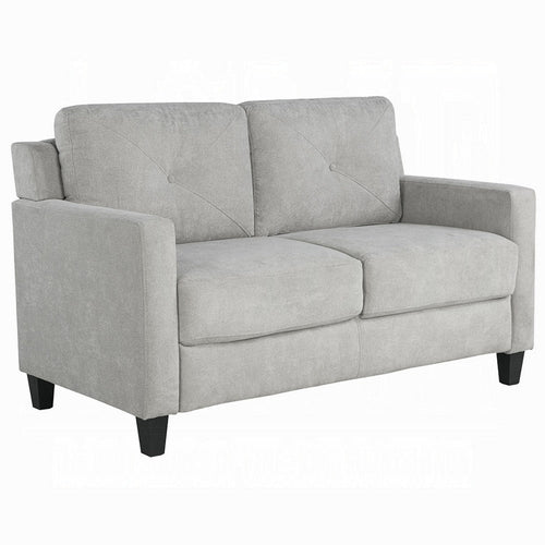 Royi Loveseat | Track Armrest | 58" | Gray Fabric w Tufted Backrest