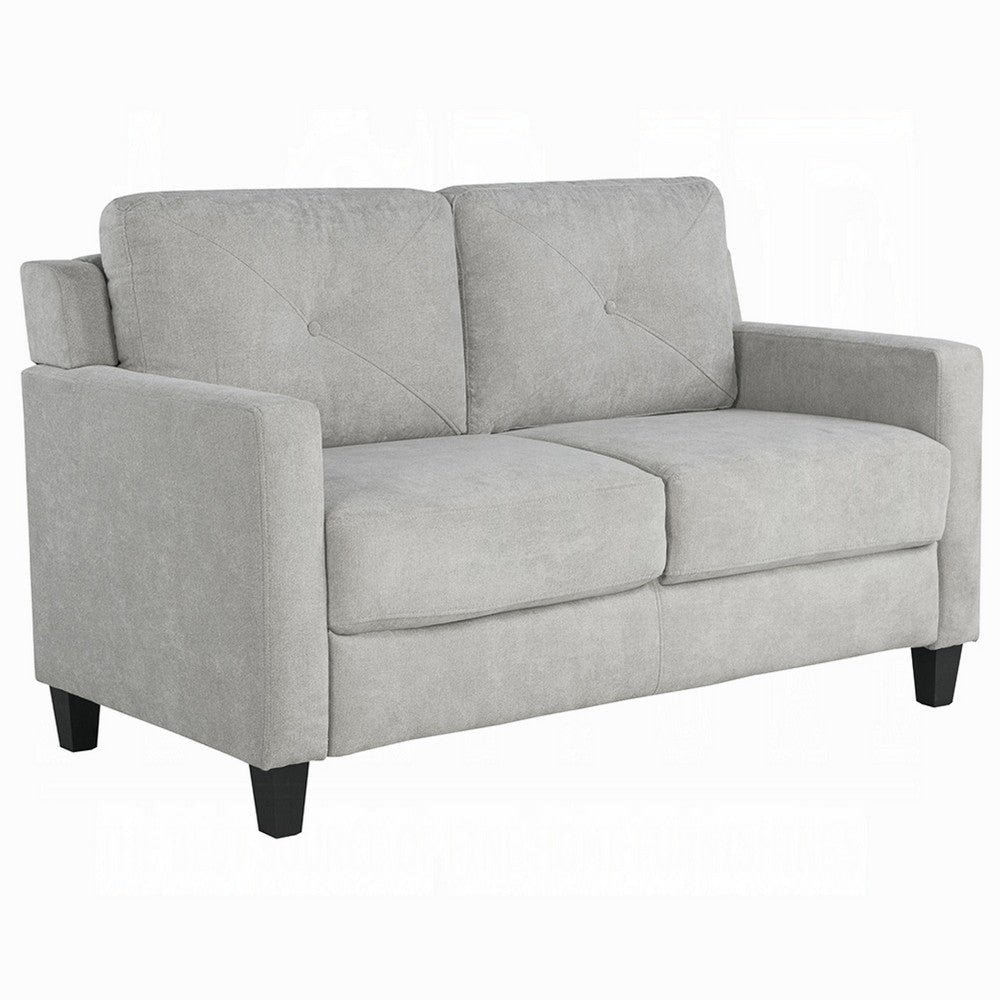 Royi Loveseat | Track Armrest | 58" | Gray Fabric w Tufted Backrest