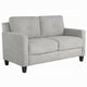 Royi Loveseat | Track Armrest | 58" | Gray Fabric w Tufted Backrest