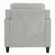 Royi Accent Chair | Track Armrest | Gray Fabric | Tufted Backrest