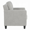 Royi Accent Chair | Track Armrest | Gray Fabric | Tufted Backrest