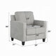 Royi Accent Chair | Track Armrest | Gray Fabric | Tufted Backrest