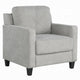 Royi Accent Chair | Track Armrest | Gray Fabric | Tufted Backrest