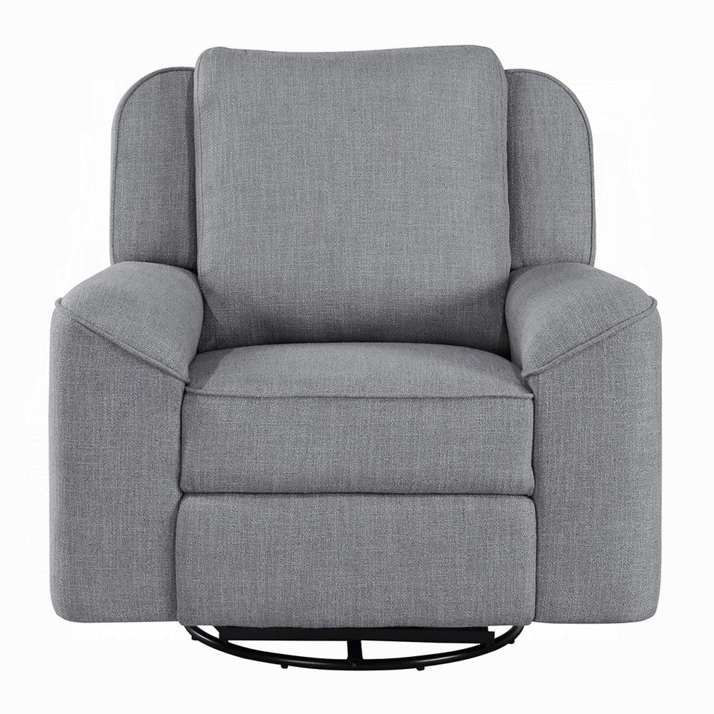 Diny Manual Glider Recliner Chair | Swivel | Soft Gray Linen Fabric BM333888
