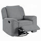 Diny Manual Glider Recliner Chair | Swivel | Soft Gray Linen Fabric BM333888