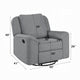 Diny Manual Glider Recliner Chair | Swivel | Soft Gray Linen Fabric BM333888
