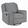 Diny Manual Glider Recliner Chair | Swivel | Soft Gray Linen Fabric