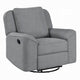 Diny Manual Glider Recliner Chair | Swivel | Soft Gray Linen Fabric
