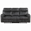 Hori Manual Recliner Sofa | 86’’ | Dark Gray Microfiber | Cupholders BM333889
