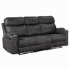 Hori Manual Recliner Sofa | 86" | Dark Gray Microfiber | Cupholders