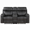 Hori Manual Recliner Loveseat | 75’’ Gray Microfiber | Cupholders BM333890