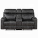 Hori Manual Recliner Loveseat | 75’’ Gray Microfiber | Cupholders BM333890