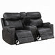 Hori Manual Recliner Loveseat | 75’’ Gray Microfiber | Cupholders BM333890
