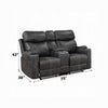 Hori Manual Recliner Loveseat | 75’’ Gray Microfiber | Cupholders BM333890