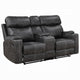 Hori Manual Recliner Loveseat | 75" Gray Microfiber | Cupholders