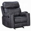Hori Manual Recliner Chair | Dark Gray Microfiber | Cupholder Armrests