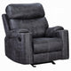 Hori Manual Recliner Chair | Dark Gray Microfiber | Cupholder Armrests