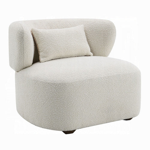 Remus Accent Oversize Chair | Beige Boucle | Round Curved Backrest