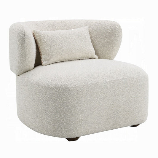 Remus Accent Oversize Chair | Beige Boucle | Round Curved Backrest