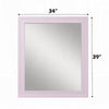 Tyra Accent Dresser Mirror | Square Wood Frame | 34x39 Glossy Pink BM333893