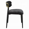 Vonn Side Dining Chair Set of 2 | Black Chenille | Curved | Metal Legs BM333894