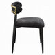 Vonn Side Dining Chair Set of 2 | Black Chenille | Curved | Metal Legs BM333894