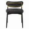 Vonn Side Dining Chair Set of 2 | Black Chenille | Curved | Metal Legs BM333894