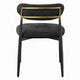 Vonn Side Dining Chair Set of 2 | Black Chenille | Curved | Metal Legs BM333894