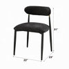 Vonn Side Dining Chair Set of 2 | Black Chenille | Curved | Metal Legs BM333894