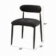 Vonn Side Dining Chair Set of 2 | Black Chenille | Curved | Metal Legs BM333894