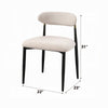 Vonn Side Dining Chair Set of 2 | Beige Chenille | Curved | Metal Legs BM333895